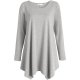 Heather Gray Female Casual Long Sleeve Top Lightweight