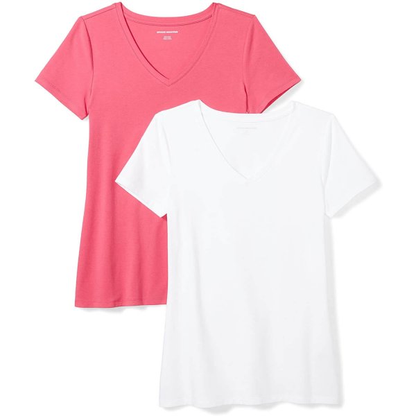 Bright Pink/White Women's Fashion Short Sleeve Top Sexy