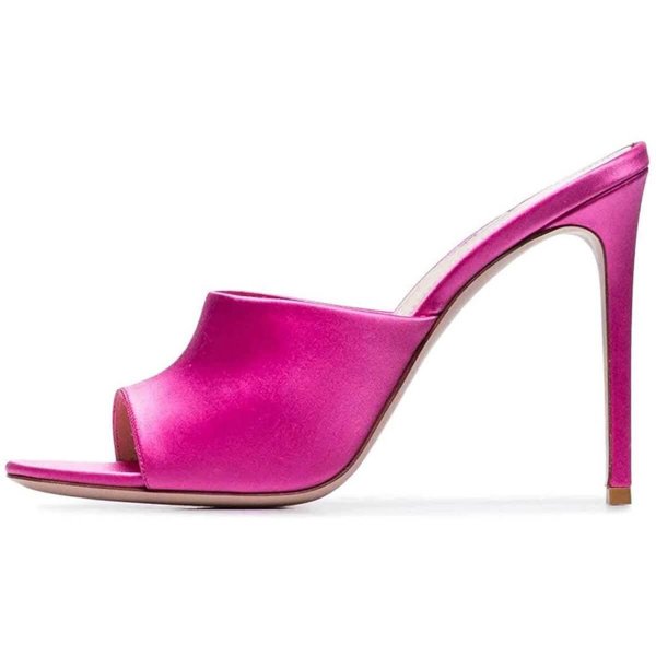 Fuchsia Satin Women Fashion-forward Heels Perfect For Every Outfits